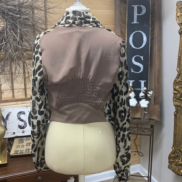 Leopard Drape Front Cardigan - Picture 5 of 12